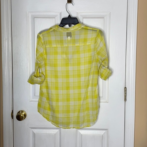 Yellow plaid button down - Picture 2 of 3